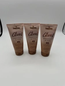 Coppertone Glow Protect and Tan Sunscreen SPF 45, 5 fl Oz EXP 10/2023 (3 Pack) - Picture 1 of 3