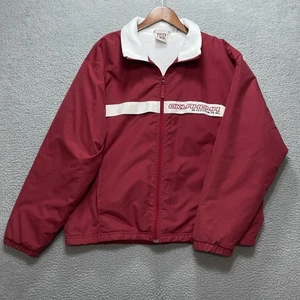 RED OAK Oklahoma Sooners Mens Large Red White Fleece Lined Full Zip Jacket - Picture 1 of 10