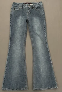 Vintage Y2K Mudd Yo Flare Jeans Womens Size 9 Blue Stretch Denim Low Rise - Picture 1 of 13