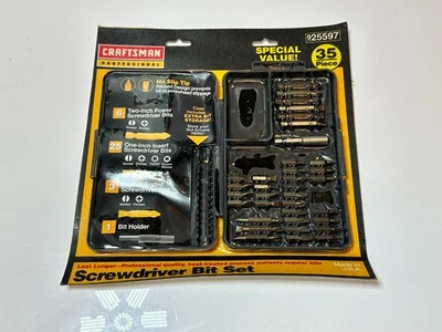 NOS Craftsman Professional USA Made 35pc Screwdriver Bit Set 25597, New SEALED - Image 1 of 4