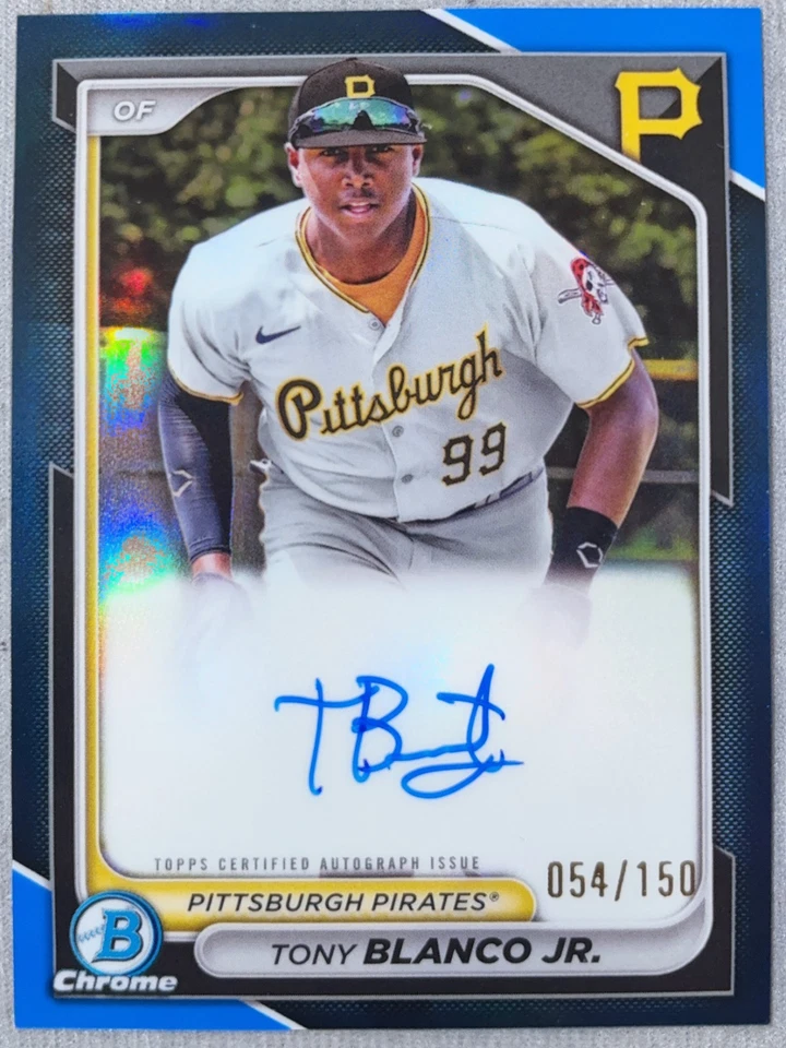 2024 Bowman Chrome Autograph Tony Blanco Jr. True Blue Refractor Auto /150 - Image 1 of 1
