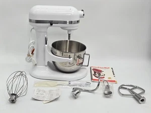 KitchenAid Professional HD Mixer KG25H7XWH w/ 3 Attachments + Accessories - Picture 1 of 12
