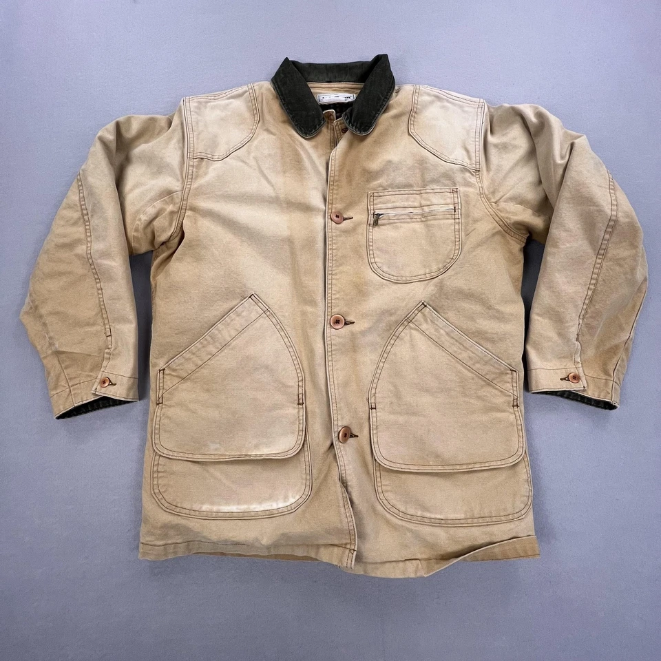 Chaqueta de Colección L.L.Bean Para Hombres Abrigo de Campo de Lona Tostado Medio Hecho en EE. UU. Ropa de Trabajo Años 90 Foto 1 de 4