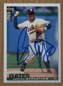 AUTOGRAPHED - Brent Gates Upper Deck #124 Oakland Athletics 1995 MLB - Picture 1 of 2