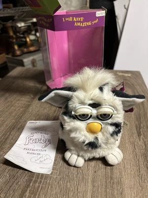 FURBY 1998 Vintage Original Dalmation White Black Spots Model 70-800 Works - Image 1 of 4