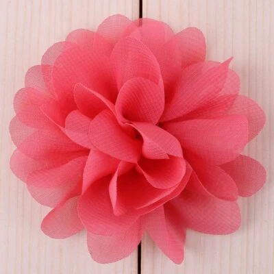 Flores de seda de gasa - 2,8" con clips tela de peonía de pétalos suaves para diademas 10 piezas Foto 1 de 4