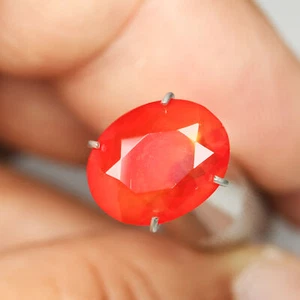 1.93Ct Pretty Perfect Oval Cut 10.6 x 8.6 MM 100% Natural Red Ethiopia Fire Opal - Picture 1 of 5