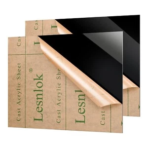 12 x 20 Black Acrylic Sheet 1/8 inch Thick 3mm 2 Pieces Black Plexiglass Shee... - Picture 1 of 7