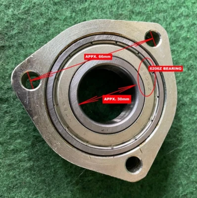 BUGGY REAR AXLE MOUNTING HUB HEAVY DUTY CAST ELECTRO PLATED, 6206Z BEARING - Image 1 of 4