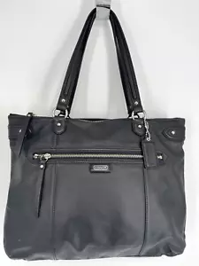 COACH Daisy Black Luxury Leather Emma Large Tote Shoulder Bag Handbag F23973 - Picture 1 of 16
