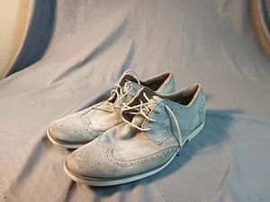Stacy Adams Suede Beige Lace Up Oxford Wing Tip Mens Shoe Size 11 Used - Picture 1 of 6