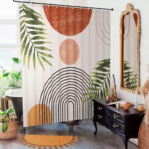 Boho Shower Curtain 72" X 72" - Modern Mid Century Design for Bathroom Decor - Picture 1 of 12