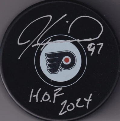 BECKETT JEREMY ROENICK "HOF 2024" SIGNED PHILADELPHIA FLYERS HOCKEY PUCK W805426 - Image 1 of 3