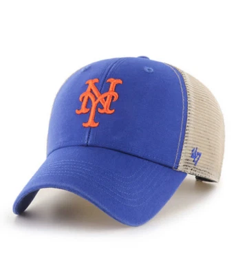 New York Mets '47 Brand Blue MVP Flagship Adjustable Trucker Hat - Image 1 of 2