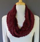 Burgundy Scarf Faux Fur Cowl Neck Circle Infinity Endless Loop Super Soft Fluffy
