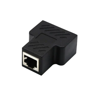 RJ45 Splitter Adapter 1 To 2 Ways Dual Female Port CAT5/6 LAN Ethernet Cable - Picture 1 of 10
