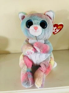 TY JENNI DIE REGENBOGENKATZE BEANIE BÄUCHE NEU 15 CM BOO VALENTINSTAG - Bild 1 von 1