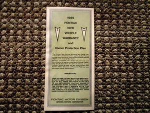 1969 Trans Am Factory GM Original Blank Owners Warranty Brochure GM# 9794895 - Picture 1 of 4