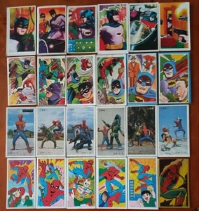 Batman Spiderman American Hero Vintage Menko card  -Set of 24 - Picture 1 of 7