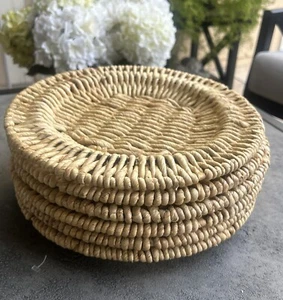 Juego de 6 manteles individuales MCM de mimbre y ratán bastón Boho 12. "Tejido pesado de 5""" - Imagen 1 de 21