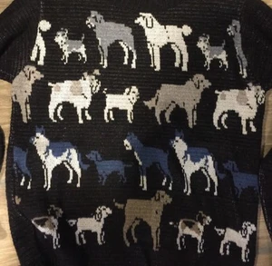 146. Modcloth Dog Park Intarsia Sweater Nwt S Recycled Cotton - Picture 1 of 4