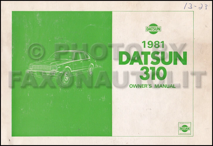 1981 Datsun 310 Proprietari Manuale Originale OEM Owner User Guida Libro 310 N10 - Immagine 1 di 2
