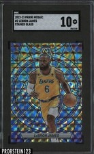 2022-23 Panini Mosaic Stained Glass Prizm #2 LeBron James Lakers SSP SGC 10
