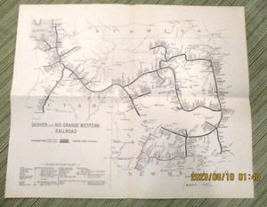 Denver & Rio Grande Western Railroad map circa 1960s