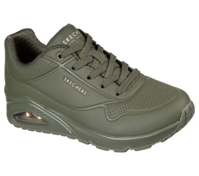 Skechers Uno - Stand on Air Damen Schuhe Sneaker Turnschuhe 73690 (Grün-OLV)