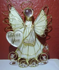 Angel Gold Metal and Shell with Glass Christmas Holiday Ornament Vintage 1998 - Picture 1 of 6
