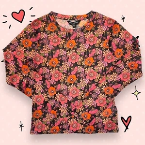 BNWOT brave soul medium ladies long sleeved floral flowers sheer colourful top - Picture 1 of 6