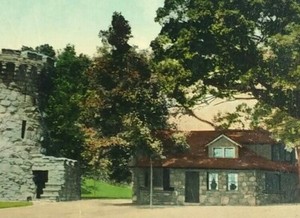 Greenwich, CT C.W. Post Estate Lodge Entrance Postcard Vtg