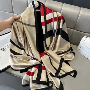 Satin Style Shawl Wrap for Women Lightweight Summer Beach Scarf Head Cover - Bild 1 von 8