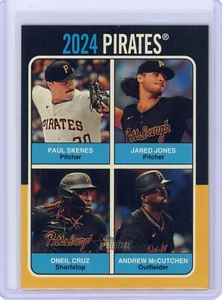 2024 Topps Heritage High Number Quad Pirates Skenes, Jones, Cruz, Cutch #75TQ-11  - Foto 1 di 2