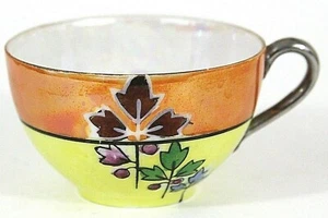 Gold Castle Teacup Cup Chikusa Lusterware Vintage Japan China Floral Retro - Picture 1 of 5