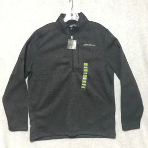 Eddie Bauer Sweater Radiator QTR Fleece Pullover 1/4 Zip Gray Mens L - Picture 1 of 9