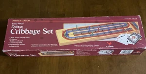 Premier Edition Solid Wood Deluxe Cribbage Set w/Bicycle Playing Cards - Picture 1 of 8