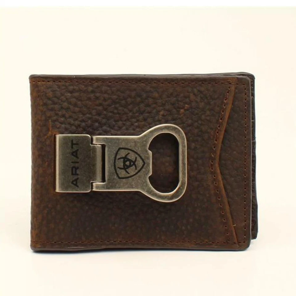 A35119282 Ariat Cartera de Hombre Estilo Clip de Dinero Doble Plegable NUEVA Foto 1 de 1