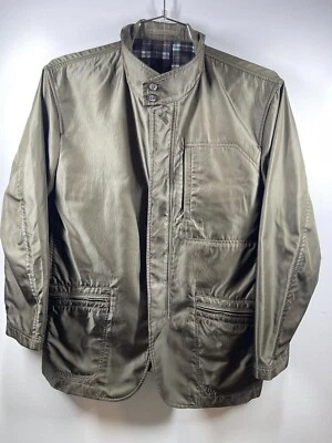 Lyle & Scott Hombre Verde Oliva Cremallera Completa Forrada Utilidad Chaqueta de Campo Bolsillos Grandes Foto 1 de 4