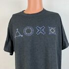 Sony Playstation Controller Buttons T Shirt Vintage 2000s Video Game Grey Size L