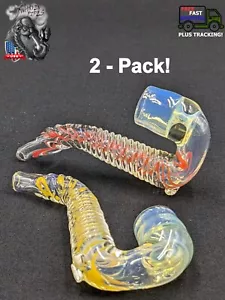 2x 3" Zoll Tabak Mini Sherlock Twisted Style Glas Bowl Pfeife (alle verschieden) - Bild 1 von 6