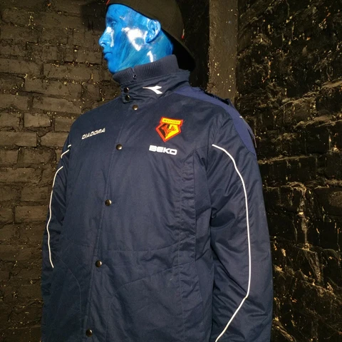 Watford FC zipped jacket zipped winter Diadora Beko Mens Size M Cover