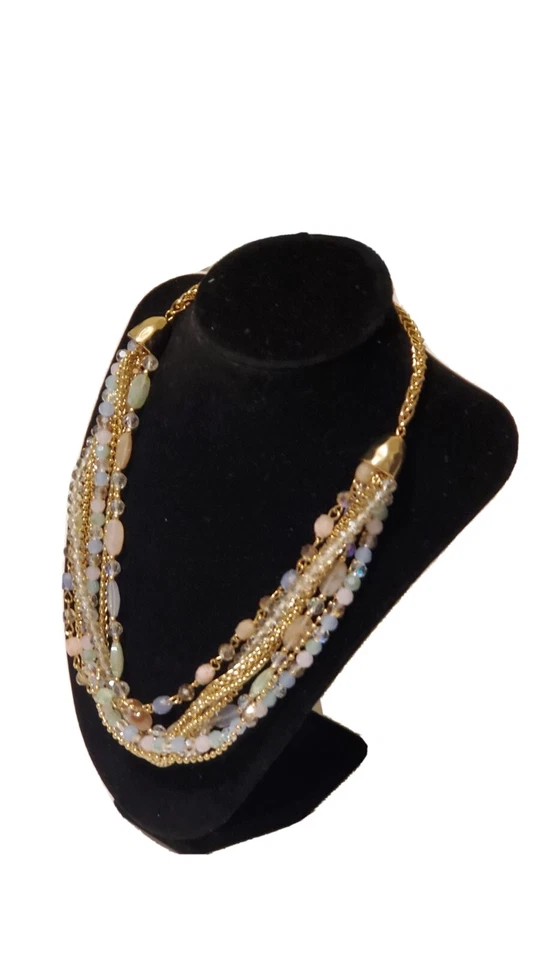 Style Co Link & Beaded Multi-Chain Statement Necklace, 30" + 3" extender - Image 1 of 4
