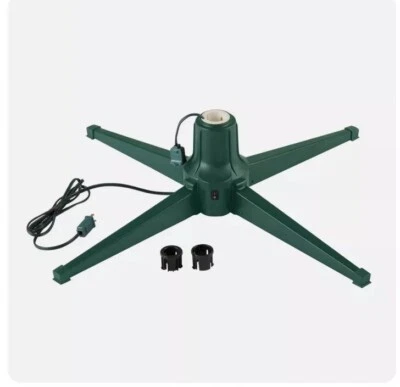 Home Heritage Metal Rotating and Powered Christmas Tree Stand Green - Image 1 of 4