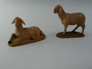 Rifesser Krippenfiguren 2x Schafe handgeschnitzt coloriert für 13 cm Krippe - Bild 1 von 9