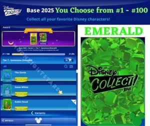 Topps Disney Collect 2025 BASE SERIES 1 Tier 7 GEMSTONE Emerald You Pick/Choose - Picture 1 of 2