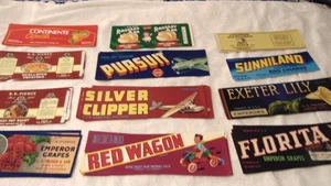 DEALER LOT OF 120 VINTAGE CRATE & CAN LABELS 10 EACH OF 12 DIFF. TYPES;LOT # 5 - Picture 1 of 9