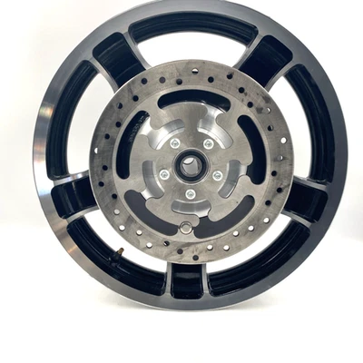 oem Harley 47871-10 铸造黑色 18 英寸车轮和转子 18x3.5 非 ABS 06-13 Touring — 第 1/4 张图片