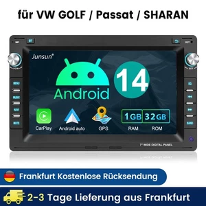 CarPlay Android 14 Autoradio Für VW Polo 9N Golf 4 Passat B5 T5 GPS Navi RDS FM - Bild 1 von 13