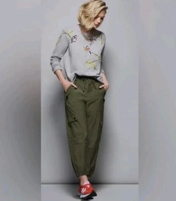 Cabi Sz L Quantum Cargo Pants #4511 Army Green Drawstring Elastic Gorpcore New  - Image 1 of 4